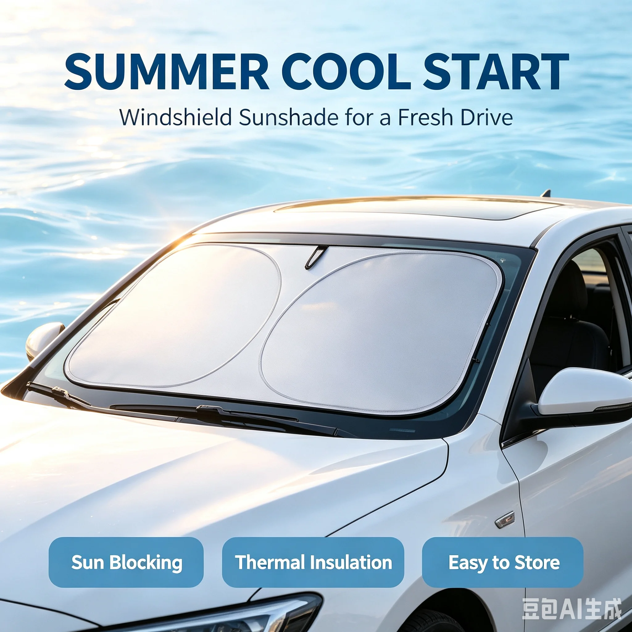 Windshield Sun Shade - Penutup Pelindung Matahari Lipat untuk Kaca