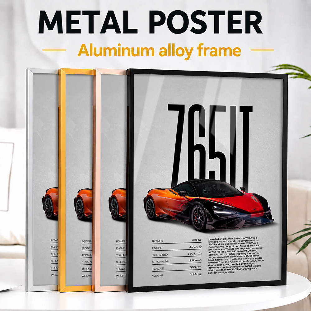 Car Mirror - Poster Logam Berbingkai Mobil 765LT Inggris,