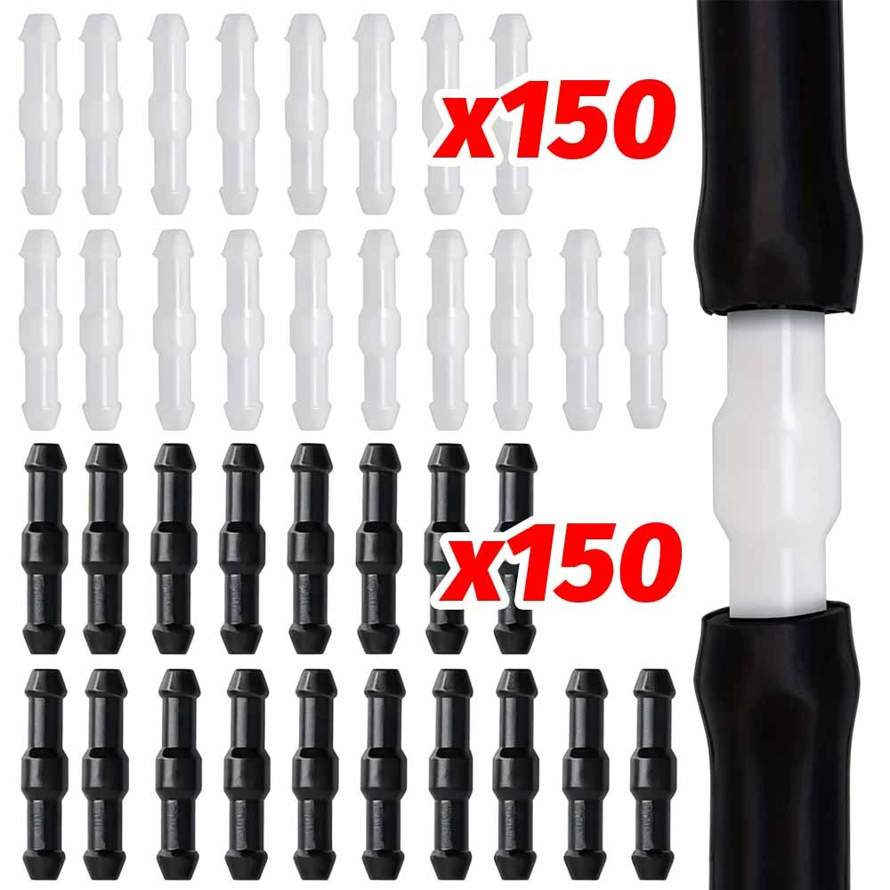 Car Wiper - Konektor Lurus Hitam+Putih untuk Selang Semprotan