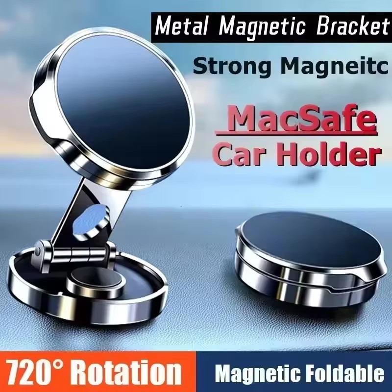 Car Phone Holder - Penyangga Ponsel Magnetik Lipat Bulat untuk