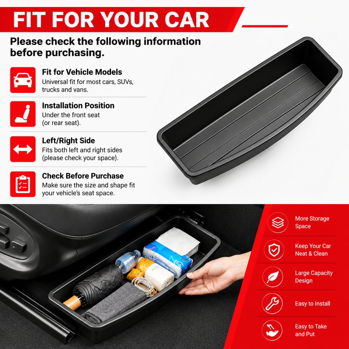 PINMOAP, Nampan Penyimpanan di - Car Cable Organizer ulasan dan harga